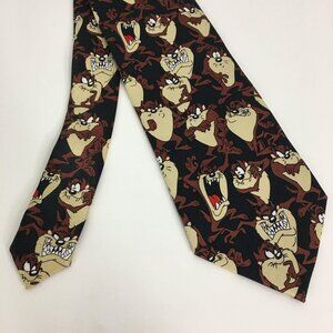 Vintage Looney Tunes Y2K Taz Funny Mens Novelty Necktie Tasmanian Devil Office